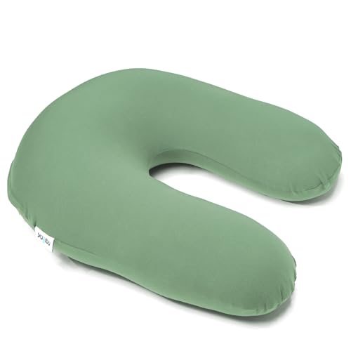 Yogibo Support U Shaped Reading Back Support Lounge Pillow with Arm Rests for Adults, Soft Micro-Bead Filling, Fern