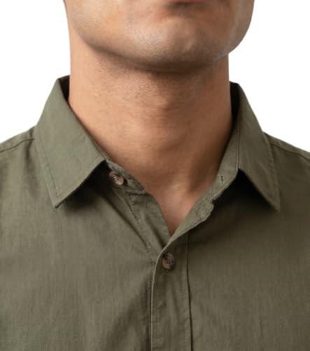 Image of Amazon Brand - INKAST Men Solid Cotton Shirt | Casual Wear | Basic Essential Plain Everyday & Office Wear | Full Sleeve | Regular Fit