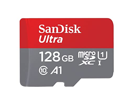 SanDisk Ultra   Tarjeta de Memoria microSDXC de 128 GB + Adaptador SD con aplicación A1 Rendimiento de hasta 100 MB/s, Clase 10, U1