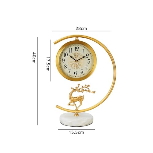 Reloj de mesa retro con esfera de 7 pulgadas y acabado estilo latón 3