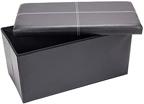 Tabouret repose-pieds avec coffre de rangement imperméable noir - 2
