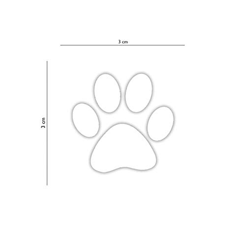 Adesivo Alto Relevo Patinha Cachorro Pet Branco 12 Unidades