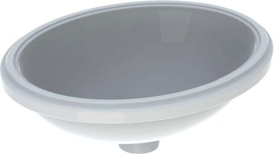Lavabo bajo encimera ovalado VariForm de Geberit, 420x330mm, sin agujero para grifo, sin rebosadero, 500.751.01.2, Color: blanco