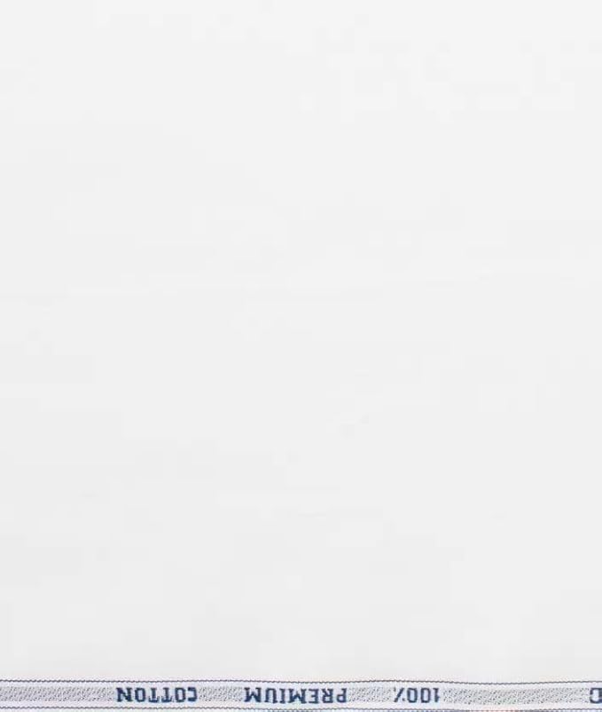 Image of Raymond 100% Cotton Kurta Pajama Fabric (3.5 Meters, All Weather, Unstitched Premium, Solid, Less Wrinkles) White