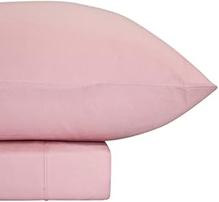 Thermal Flannelette Bed Sheets, 100% Brushed Cotton By Rohi (King Fitted Sheet, Pink)