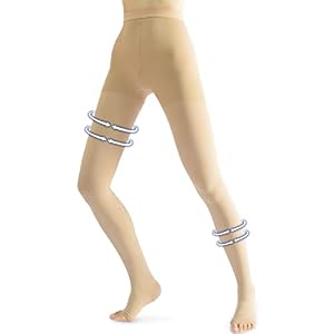 beister Medizinische Kompressionsstrümpfe Damen Lang, 20-30 mmHg Stützstrümpfe Herren, Undurchsichtig Offene Zehe Kompressionshose klasse 2 Solide Unterstützung für Krampfadern,Ödeme