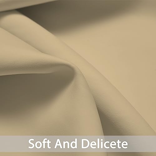 Yakamok Thermal Insulated Grommet Blackout Draperies/Drapes for Bedroom Window,Room Darkening Curtain Panels (2 Panels, W38 x L84 -Inch, Beige)