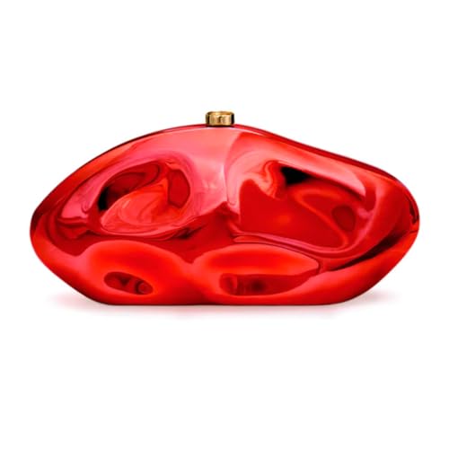 Image of Acrylic Shell Clutch Purse for Women Metallic Evening Bag Large Designer Acrylic Handbag for Wedding Party Prom