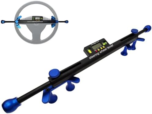 Digital Steering Wheel Aligner Tool - Adjustable Car Wheels Alignment Aid with ±90° Electronic Positioning for Car Repair, 19-37cm Adjustable Range