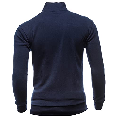 Tuduoms Men's Full Zip Up Active Track Jacket Zipper Mock Neck Sweatshirts Casual Lightweight Long Sleeve Pocket Sweater Top #TOP2