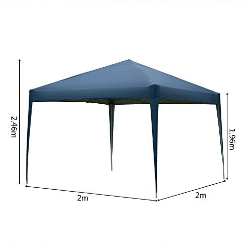 Bonnlo Pop Up Gazebo 2x2m Blue Folding Garden Gazebo - Image 2