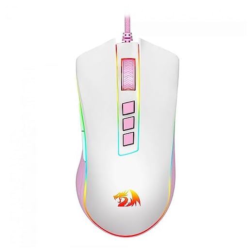 MOUSE GAMER COBRA RGB BRANCO COM ROSA