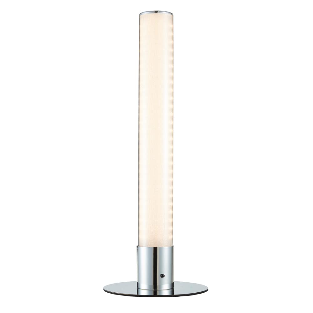 LITECRAFT Glow Shimmer Table Lamp Cylinder Colour Changing LED Base - Chrome