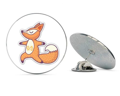 Yoga Pose Fox Cute Adorable Metal 0.75" Lapel Hat Pin Tie Tack Pinback2