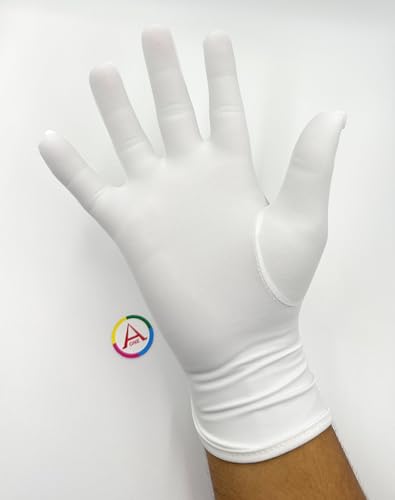 Image of Aone Premium Microfiber Lint Free White Hand Gloves 1 Pair Anti-Smear /Anti-Fingerprint for Quality Check /Scratch-free Handling for Jewellery /Diamond /Gemstone, Watch Boutique, Sun & Dust Protection