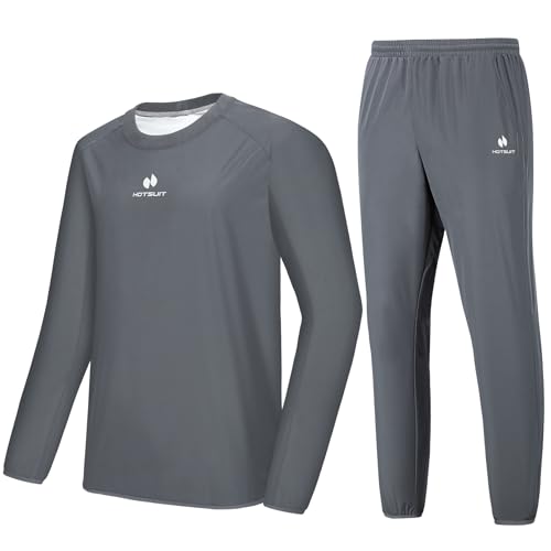 HOTSUIT Sauna Suit Men Weight Loss Sweat Jacket Gym Boxing Workout, Grey, 4XL
