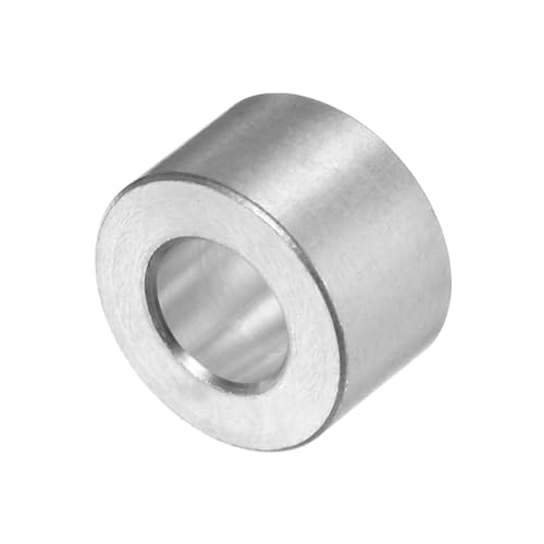 sourcing map 20 Stück Aluminium-Abstandshalter mit 5 mm Bohrung, 10 mm Außendurchmesser, 6 mm Länge, Schraubabstandsbuchse mit runde Abstandshalter für M5 Schrauben und Stangen