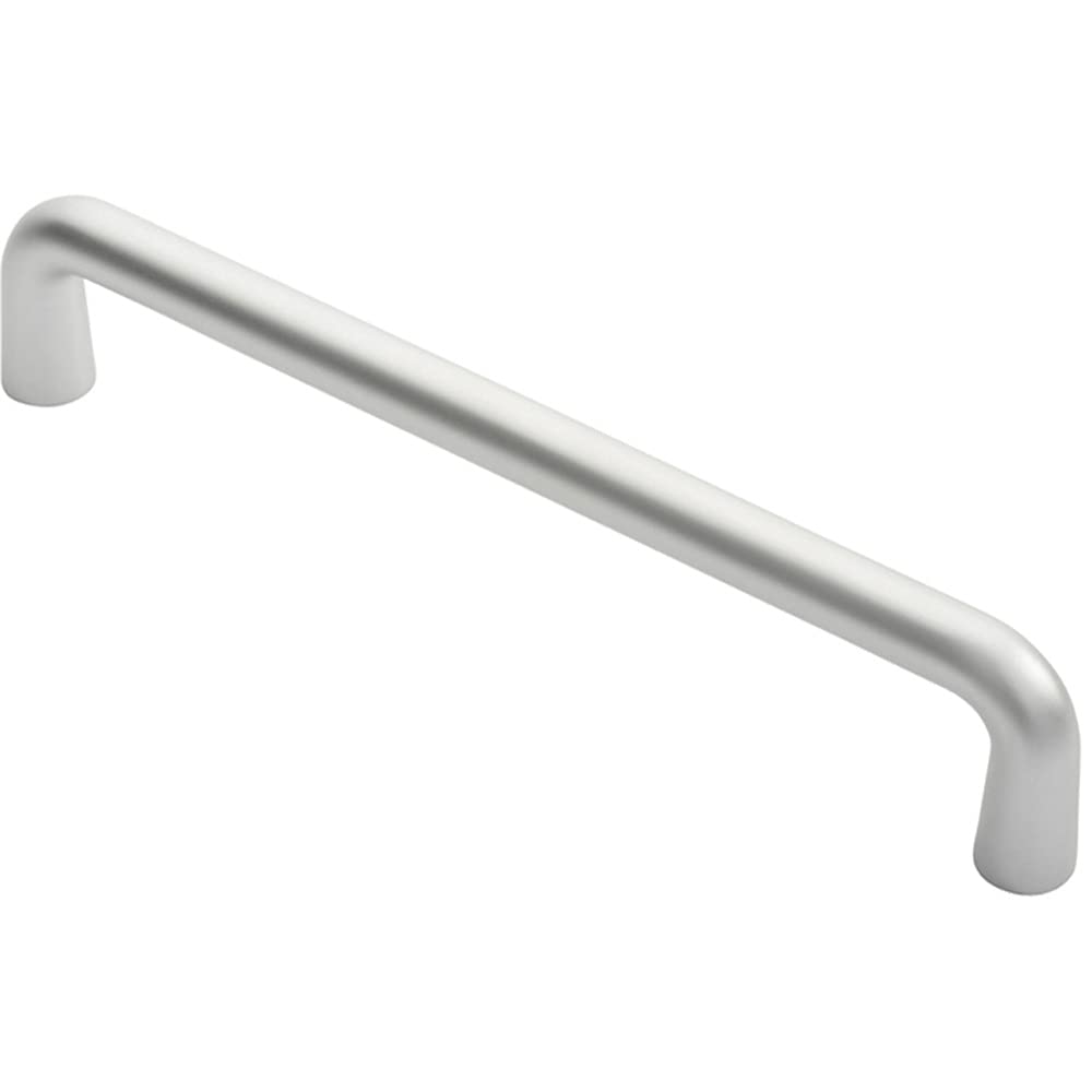 Loops Rounded D Shaped Bar Handle - 450mm x 22mm Diameter - Satin Anodised Aluminium | Kitchen Cupboard Pull Handle - Solid D-Bar Office Cabinet Pull Bar - Commercial Door Hardware