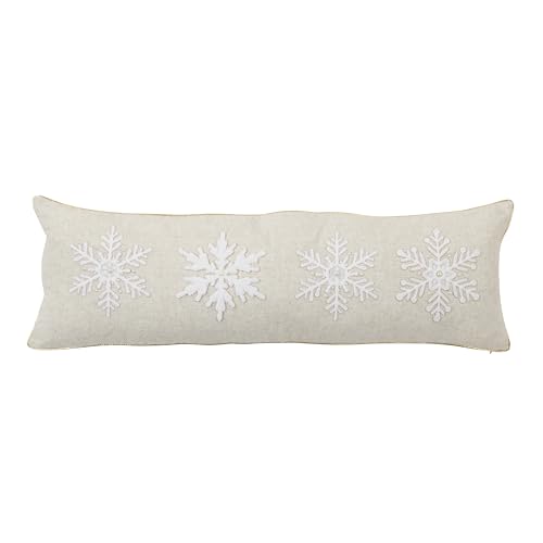 SARO LIFESTYLE Embroidered Snow Flake Throw Pillow Cover