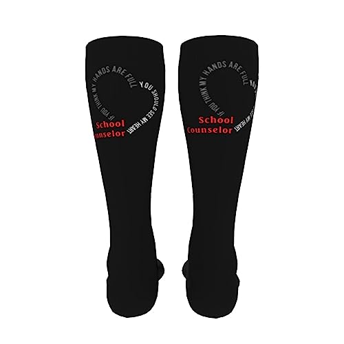 School Counselor You Should See My Heart Knee High Socks For Women Long Tube Socks Athletic Compression Socks Unisex High Socks Girls4