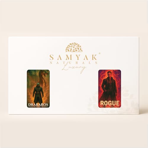 Image of Solid Perfume for Men Duo - Drakaros & Rogue | 10g x 2 (20g Total) | Long-Lasting Alcohol-Free Solid Cologne | Aromatic Citrus & Warm Vanilla Fragrance | Pocket Travel Perfume Balm for Men