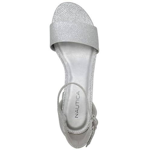 NAUTICA Women's Ankle Strap Low-Chunk Pump Sandal: Elegant Low-Block Heel Dress Shoe for Stylish Comfort-Yona4