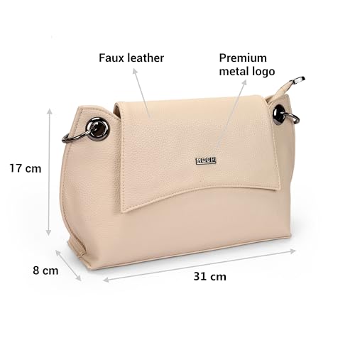 Image of Mochi Women Casual Faux leather Soft Body Magnet closure Solid Sling Bag