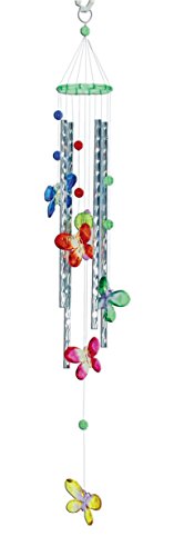 Spoontiques Butterfly Acrylic Wind Chime, Multi - Outdoor Garden Décor - Decorative Chimes for Yard, Garden, Backyard and Patio Decoration