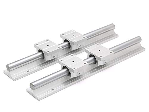 SET: 4 rodamientos lineales TBR20UU / 2 rieles compatibles TBS20, 400 mm