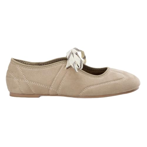 Women Ballet Flats Shoes with Bow, Round Toe with Cross Straps Casual Mary Jane Shoes