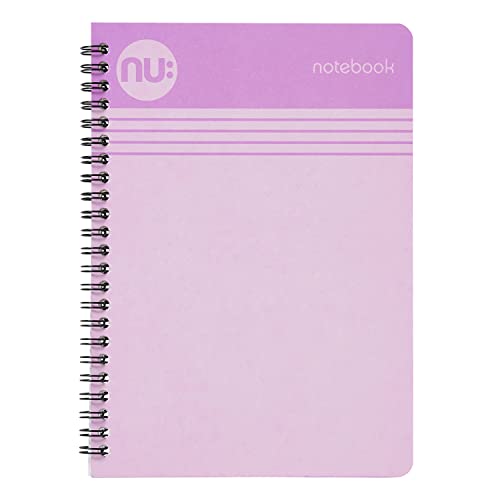NU: Notebooks - Cloud Pastels Range - A5 Lilac Notebook - Wirebound Notebook - 110 Pages
