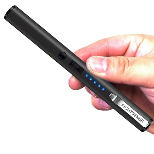 FIGHTSENSEPen Stun Gun for Self Defense Battery Life Indicator, Belt Clip, Pen Flashlight stun Gun for Women self Defense