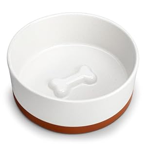 MALACASA Dog Bowls, Ceramic Dog Food and Water Bowls for Large Size Dogs, 6 Cups Capacity Pet Bowl for Large Dogs.1-Pack (L-6 Cups)