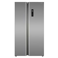 HYE American Fridge Freezer - Side By Side American Style Fridge Freezer, No Frost, 92cm Width, 505L Freestanding Design, Low Noise (37dB), Sleek Inox Finish, Ideal For Large Families - RF01AM505DS07
