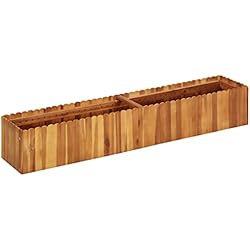 Maceteros En Madera Para Jardin Tidyard Macetero de Madera para Jardín Jardinera de Madera Maciza de Acacia Jardinera Madera de Jardín Maceteros Exterior 150x30x25 cm