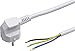 Meister Schutzkontakt-Zuleitung - 3 Meter - weiß - Kunststoffleitung H05VV-F3G1,5 - 3 Adern - IP20 / Anschlussleitung mit Schuko-Stecker / Anschlusskabel / Installationsmaterial / 7434310