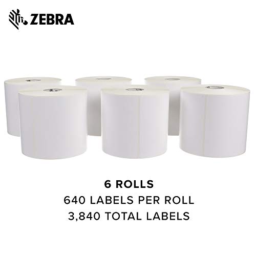 Zebra 4 X 4 In Direct Thermal Paper Labels Z-Perform 2000D Permanent Adhesive Shipping Labels 1 In Core 6 Rolls 10031642Sp #TOP3