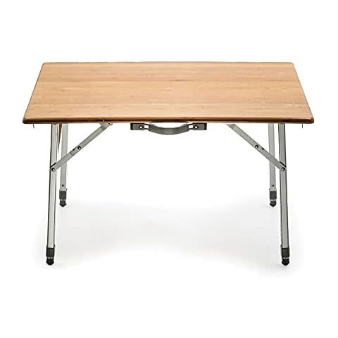 Mesa Plegable de Bambú Camco 51893 con Patas de Aluminio Cover