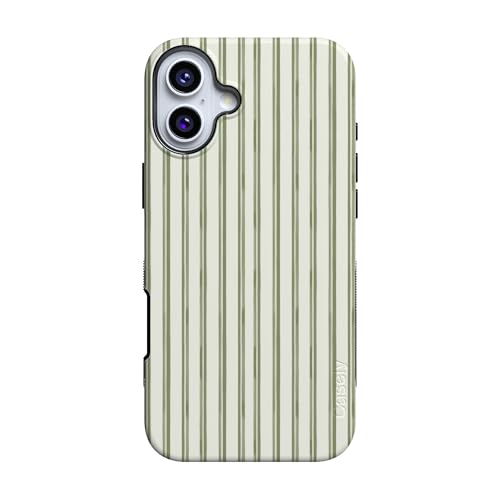 Casely iPhone 16 Case | Linen Stripe | The Boyfriend Collection | Bold Protective Design | Compatible with MagSafe