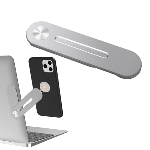 KEQAR Supporto Magnetico Ultrathin e Leggero per Smartphone e Laptop, Montaggio Laterale Regolabile per Monitor, Accessorio per Videocamera, Supporto Pieghevole per Telefono e Laptop (Argento)