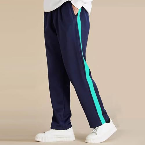 Girl's Sweatpants Color Block Striped Side Active Wide Leg Joggers with Pockets Elastic High Waisted Athletic Pants2