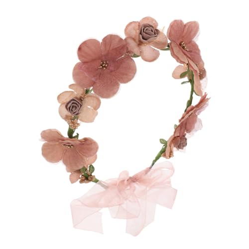 DEARMAMY Hermosos accesorios para el cabello nupcial tocado floral de flores vid de pelo de flor cinta de pelo de dama de honor tocados de novia coronas de novia tela
