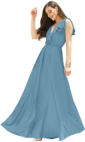 Image of KOH KOH Womens Long Sleeveless Bridesmaid Wedding Guest Prom Maxi Dress