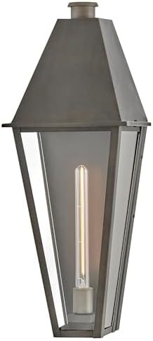 Hinkley Endsley Large Narrow Wall Mount Lantern, Blackened Brass