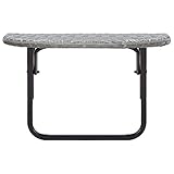 [page_title]-Festnight Balkontisch Grau 60 x 60 x 50 cm Poly Rattan Balkontisch Klappbar Balkonhängetisch Klapptisch Balkonmöbel Tisch Hängetisch Balkon Halbrund