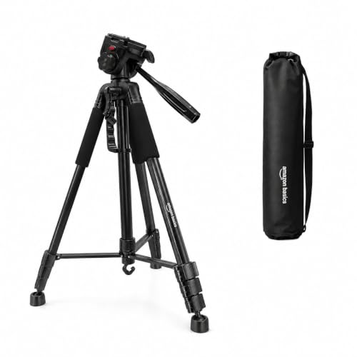 Image of Amazon Basics 200 cm Tripod Cum Monopod, 2-in-1 Aluminium Alloy with 3-Way Head, 66 cm Folded, Carry Bag, Max Load 5kg, for DSLR & DV Cameras, Photography & Videography
