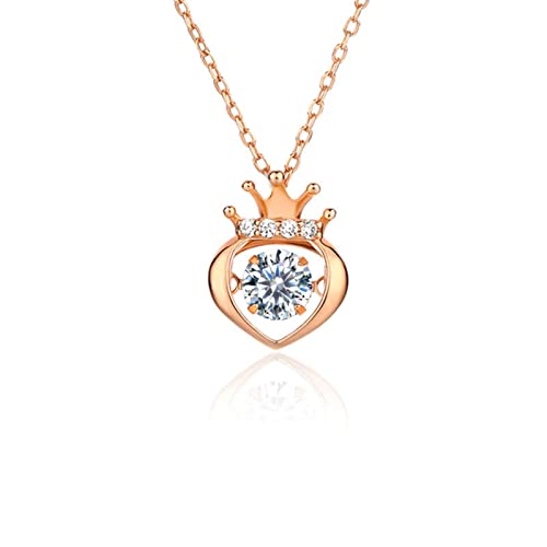 Collier couronne cristal or rose et argent 925 de haute joaillerie féminine