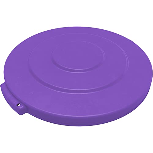 Image of SPARTA Bronco Waste Container Trash Can Lid, Round Trash Bin for Disposal, 10 Gallons, Purple, (Pack of 6)