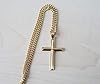 14K Gold Chain Cross Pendant Necklace for Men, Women 14ct w/real strong Solid Clasp Miami Cuban Link style Beveled Edges (20) #3