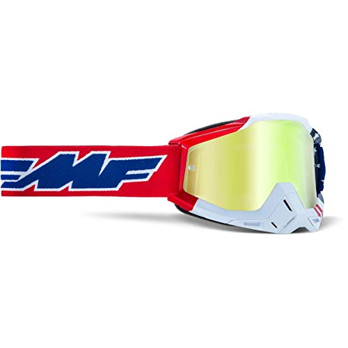 Lunettes FMF Powerbomb US of A True Gold masque moto cross écran doré